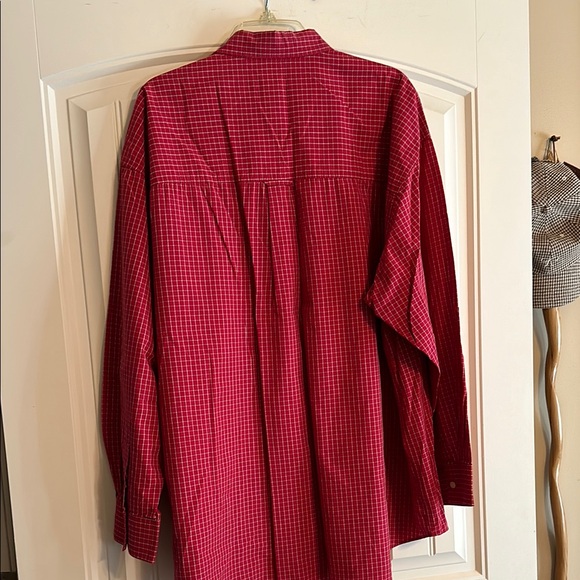 Chaps Red and White Casual Button Down Shirt - Picture 3 of 5